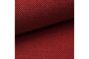 novely® MUDAU | Polsterstoff | Meterware | Möbelstoff | Webstoff | Struktur-Stoff | Mélange | Grober Handwebcharakter | 26 Farben (18 Rot)