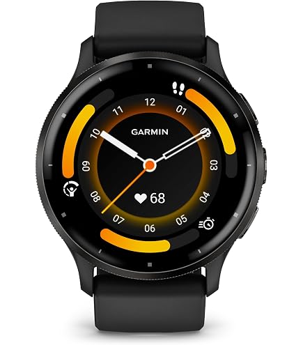 Garmin Venu 2 Silicone Band Smartwatch with Black Case and