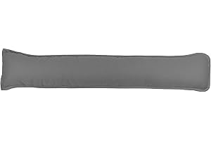 mFabrics Pack of 1 Hollowfibre Filled Draught Excluder Draft Insulator for Door Bottom Size: 90x18cm (Grey)