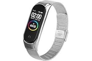 AK Armband Kompatibel mit Xiaomi Mi Band 4 Armband/Xiaomi Mi Band 3 Armband, Verstellbare Edelstahl Metall Ersatzarmband für Xiaomi Mi Band 3/Mi Band 4