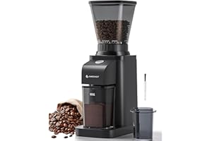 AMZCHEF Electric-Coffee-Grinder-Burr, Conical Burr Coffee Grinders with 48 Precise Grind Settings, 250g Capacity Coffee Bean Grinder for Drip, Espresso, French Press, Anti-Static, One-Button Switch