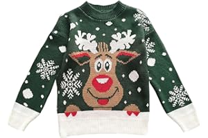 TMK Weihnachtspullover Elch Unisex für Damen Herren Jungen und Kinder warm weich (Artikelnummer 8088)