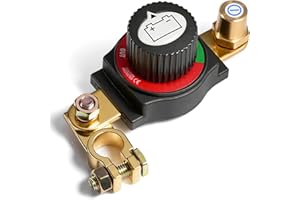 Desconectador de Bateria Coche 12V-48V, Cortacorrientes Coche Ajustable 180°, Interruptor Principal de Batería, Corta Corriente Bateria para Coche, Moto, Barco, Yate, Apto para el terminal negativo