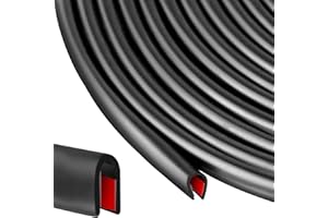 ATLIBERSWO Guarnizione a forma di U per pannelli metallici auto, striscia di finitura autoadesiva in gomma EPDM, impermeabile e antigraffio, 6 metri x 1,6 mm