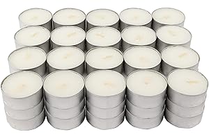 H HANSEL HOME Lumini Profumate, 60 Unità Tealight Candele Colore Bianco Lumini Aromatiche - Profumo di Cocco