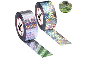 NVTRSD 2 Rollen 80m x 2.4cm Vogelabwehr Vogelband, Vogelschreck Vogelabwehr, Reflektierendes Vogelabwehrband, Abwehrband Vogel Band Reflexion Reflektorband zur Vogelabwehr, für Protect Gärten Höfe Pflanze
