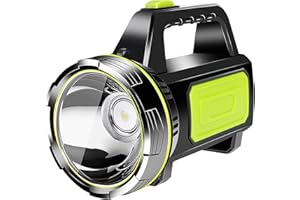 Vvciic Flashlight LED Searchlight, Powerful Rechargeable Torch Portable LED Flashlights Super Bright Hand Torch Waterproof Lantern Flashlight Security Spotlight Lamp Camping Work Light