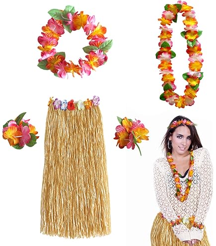 Hawaiiaanse Halsketting 3 Stuks - Hawaïaanse Kroon Bloemenkrans voor
