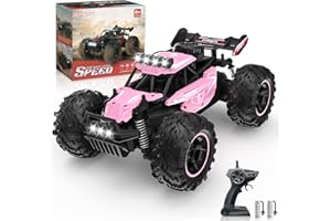 Carox Ferngesteuertes Auto,2.4 GHz 25 km/h RC Auto,1:18 Off Road Monstertruck mit Scheinwerfer und Fahrgestellbeleuchtung Crawler Truck Spielzeug