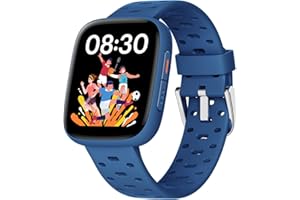 BIGGERFIVE Smartwatch dla dzieci z aplikacją lub bez aplikacji, zegarek fitness 1,8", krokomierz, puls 24/7, budzik, wodoszczelny 30 m, monitor snu, gry puzzle, 100+ cyferblatów, dla dziewcząt