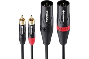 Cable Matters Dual RCA to XLR Unbalanced Interconnect Cable 3m, 2 RCA to 2 XLR Male Cable