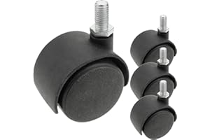 PRIMEMATIK.COM PrimeMatik - Rueda pivotante de Nailon sin Freno 40 mm M6 4 Pack