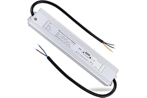 REYLAX Fuente de Alimentación LED 24V 60W 2.5A, IP67 Imperméable Transformador LED Exterior, Fuente de Alimentacion 220/230V a DC 24V, Voltaje Constante LED Driver, para Tira LED y G4 MR16 Luces LED