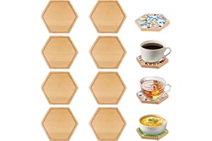 RAFIYU 8 Stück Bambus Untersetzer, Leere Bodenschalen für Bastelarbeiten, Untersetzer für Pflanzen, Trinkbecher, Kerzen, Spa-Gebete, Wohnzimmer Deko, DIY-Mosaikbedarf