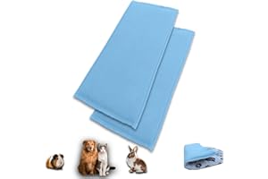 NEO SOLVO Lot de 2 Tapis de Jeu en Polaire pour Cochon d'Inde et Lapins - Tout en Un, C'est Une Couverture, Un Tunnel Géant, Une Maison, Un Coussin et Un Lit - 60cm x 120cm - Bleu