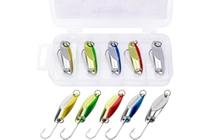 ‎THKFISH THKFISH 5 Stück Metall Fischköder, Blinker Angeln, Angelköder Set, Meerforellenblinker, Spoons Forelle, Pilker, Fischköder für Spinnfischen und Jiggen P01-YUER