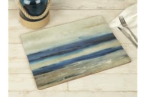 CREATIVE TOPS Premium Tischsets, 4er-Set, Tischsets mit Korkrücken und abgerundeten Ecken, Kollektion mit abstraktem Meeresblick, 4 Tischsets, je 40cm x 29cm