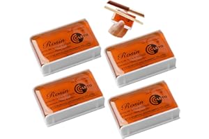 4PCS Resina Violin, ELEPRUC Natural Rosin Violin, Violin Rosin, Premium Cello Rosin Oscuro, Cera para Arco de Violin, Transparente Colofonia Para Violín Viola Violonchelo, Otros Instrumentos de Cuerda