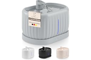 PRETTYPAW Pretty Paw Fontaine à Eau sans Fil pour Chat, avec Détecteur de Mouvement, Pompe à Induction, Batterie de 45 Jours, Filtre Intégré et Réservoir d'eau de 3L - Pure Flow Max (Gris)
