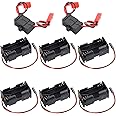 GTIWUNG 6Pcs 4 Cell AA Battery Container Holder Case Box with JR Style Connector and 2Pcs On/Off Power Switch Battery Receiver with JR Style Connector for 1/8 1/10 1/16 RC Car Truck Crawler