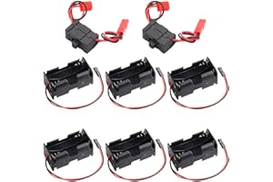 GTIWUNG 6Pcs Support de Batterie 4 AA Boîte de Rangement Récepteur Boîtier Conteneur 6V avec 2 Broches JST Connecteur, 2Pcs Interrupteur Récepteur RC Futaba, pour RC Voiture Avion