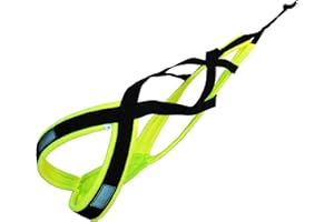 LASALINE Harnais de Traction pour Chien, x-Back Harnais canicross, Harnais Chien Velo, Harnais cani VTT, Harnais Chien de traineau - Noir Jaune Fluo