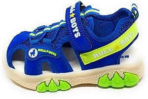 Bull Boys Sandali Sportivi per Bambini con audio Dinosauro T-Rex,Blu Royal,A Strappo,Modello DNCL5060