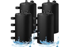 YBYHFAA 4er Set Wassergewichtstaschen, 80kg（20L*4）, 4er Set Sandgewichtssäcke, Kann Wasser oder Sand aufnehmen, Wiederverwendbar, Gewichte für Pavillons/Gartenzelte/Festzelte, Schwarz, 24 * 45cm