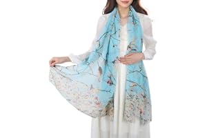Lamca Scarf for Women UK - Ladies Scarves Lightweight Floral Print Long Scarfs Shawl Wrap