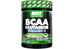 NXT Nutrition BCAA, Glutamine & Vitamin D | BCAAs Amino Acids with Vitamin D3 and L-Glutamine - for Recovery, Gut Health and Muscle Protein Synthesis | 360g - 30 Servings (Kiwi Lime)