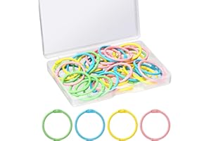 Arcjunys Buchringe Mehrfarben Buchbinderinge Metall Binderinge Ring Binder 30mm Karteikarten Ring Loseblatt Verbinder Ringe für Scrapbook Album Buch Binden 40 Stück