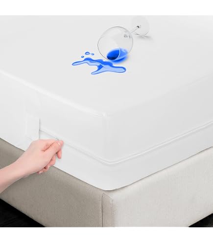 Utopia Bedding Waterproof Mattress Protector Full Size, Zippered Mattress Encasement Bed Bug And Dust Mite Proof, Absorbent Six-Sided Mattress Cover