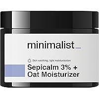 Minimalist Sepicalm 3% Face Moisturizer for Oily, Acne Prone & Sensitive Skin - Lightweight, Non comedogenic & soothing with Oats - No Oily or Sticky Feel, 50ml