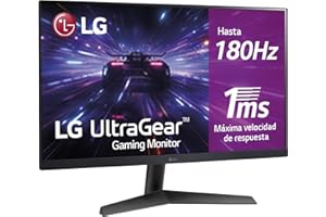 LG 24GS60F-B - Monitor Gaming Ultragear, 24", IPS, 1920x1080, 16:9, 180 Hz, 1 ms/G-Sync Compatible/FreeSync/HDR10, No Curvo, Inclinación Ajustable, Negro