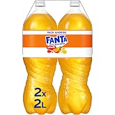 Fanta Orange Low Calorie Soft Drink Pack 2 x 2 L | Low Calorie Orange Drink with Fruit Juice, Great for Meals, Parties and Ga