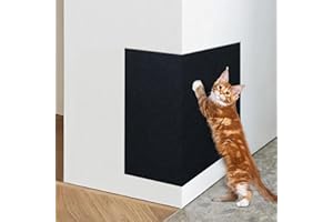 ENONCI Mata do drapania dla kotów, samoprzylepna, ochrona przed zarysowaniem kotów, ochrona mebli, wielokrotnego użytku dla zwierząt domowych (czarna, 120 cm)