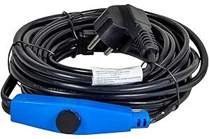 horizont Cavo di riscaldamento antigelo con termostato, ideale per il tubo dell'acqua o le piante, traccia di riscaldamento impermeabile, radiatore elettrico, cavo di riscaldamento per palme (4 m)