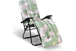 wawofun Sun Lounger Cushions Only, Sunlounger Cushions with Top Cover Garden Recliner Chair Pad Rocking Chairs Cushion Sunbed Cushions for Travel Holiday Garden Outdoor 170x53cm (Ginkgo Leaves)