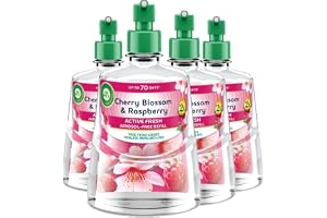 Air Wick Cherry Blossom & Raspberry 24/7 Active Fresh Refill 228ml x 4 Pack - Lasts up to 70 days Air Freshener
