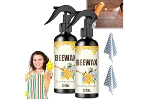 PNEDEODM Natural Micro-Molecularized Beeswax Spray, Beeswax Spray Cleaner & Restorer Bundle, Wood Seasoning Beewax Spray, Multipurpose Natural Beewax Wood Polish and Cleaner for Furniture Care (2Pcs)