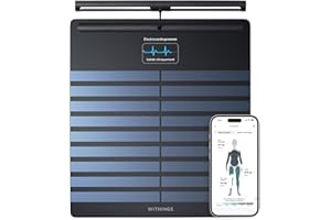 WITHINGS Body Scan - Balance connectée Wi-Fi pour améliorer sa santé, pèse personne impédancemètre, analyse de composition corporelle, masse graisseuse, musculaire, hydrique, Électrocardiogramme
