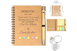 HWEEWANX Abschiedsgeschenk Kollegen, Perfekte Geschenke für Kollegen zum Abschied Kollegin, Hochwertiges Kollegen Geschenk Set, Inklusive Notizbuch und Schlüsselanhänger für Jobwechsel oder Abschied Kollegin