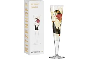 Ritzenhoff 1071028 Flûte à champagne 200 ml - série Goldnacht n° 28 - pièce de design noble avec de l'or véritable - Made in Germany