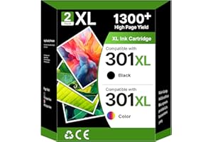 301 301XL Cartucce Sostituzione per HP 301 XL Nero e Colore per HP Envy 4500 5530 5532 5534 Officejet 4630 2620 4632 4636 Deskjet 2540 2510 1510 2050 1050a 2050a 3050a 3055a (1 Nero 1 Colore)