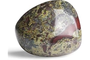 GUJOXILA Dragon Bloodstone Healing Stones Crystals Polishing Large Gemstones Rough Stone Tumbled Stones Crystal Worry Stone Meditation Anxiety Stress Relief 4-5 cm 1 Piece