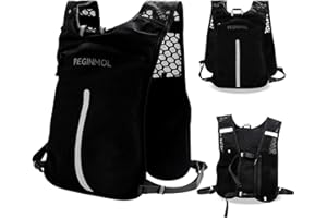 Peginmol Laufweste für Herren & Damen, Leicht Trinkrucksack mit Verstellbarem Brustgurt & Hüftgurt, Laufrucksack mit Reflektierenden Streifen Großem Rückenfach für Laufen, Outdoor, Marathon