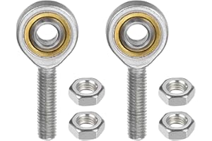 Kozelo 2pcs SA8T/K M8 Rod End Joint Bearing - [8mm Bore, M8x1.25 Male Right Hand Thread] Male Rod End with Jam Nuts, 45# Carbon Steel