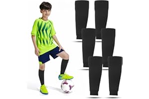 Nafafosa 3 Paar Stutzen Kinder Fußball Schwarz Fussball Socken Kinder Stulpen Fußball Fussballsocken Kinder Fußball Stutzen für Jungen und Mädchen Innerhalb von 35cm Wadenumfang
