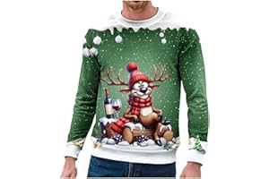 Générique Pull de Noel Homme-Pull de Noël 3D Rigolo - Cadeau Homme Femme Père Noël Renne Drôle Ugly Christmas Jumper Cerf Sweat Shirt