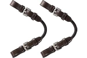 EXIONPRO Exion Pelham Roundings Bit Converter for English Horse Bridle | Premium Vegetable-Tanned Leather Strap | One Rein to Two Rein Bit Adapter with Hardened Stainless Steel Hardware